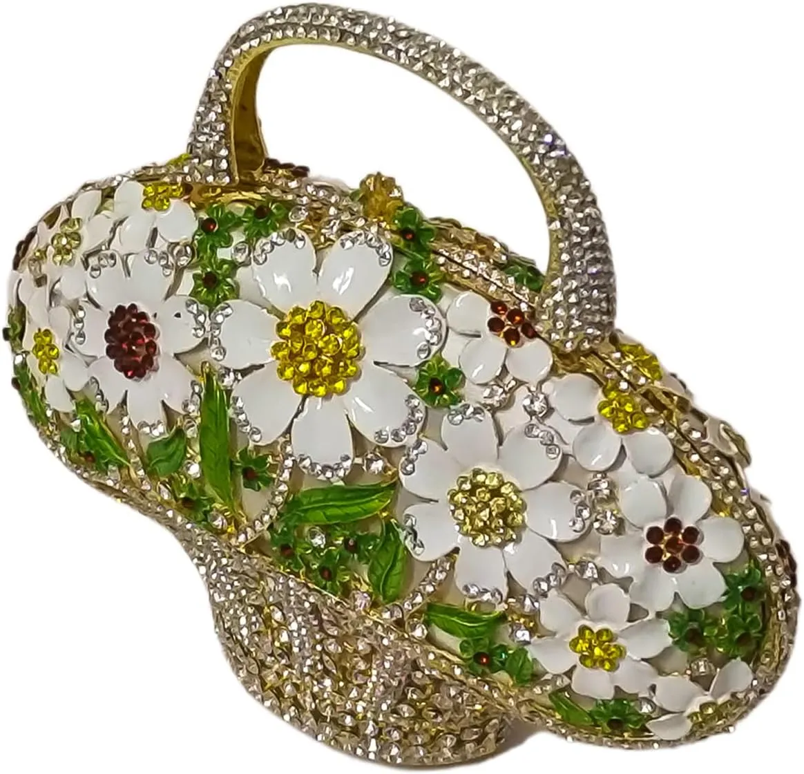 Fancy Vintage Flower Crystal Clutch Sunflower Basket Rhinestone Purse Women Evening Bag Party Cocktail Bag