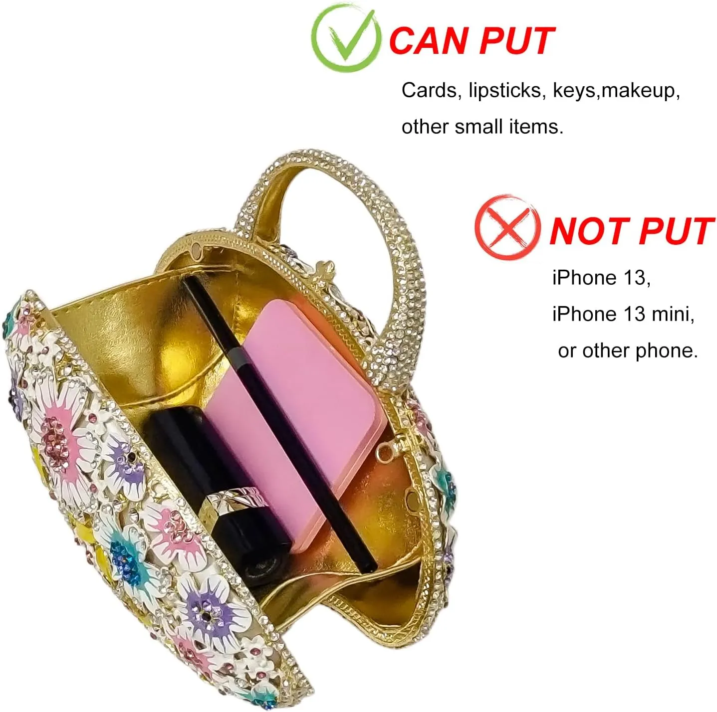 Fancy Vintage Flower Crystal Clutch Sunflower Basket Rhinestone Purse Women Evening Bag Party Cocktail Bag