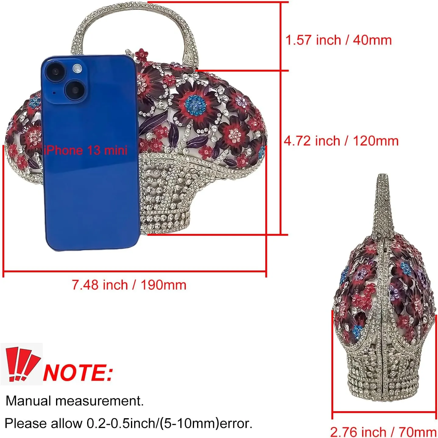 Fancy Vintage Flower Crystal Clutch Sunflower Basket Rhinestone Purse Women Evening Bag Party Cocktail Bag
