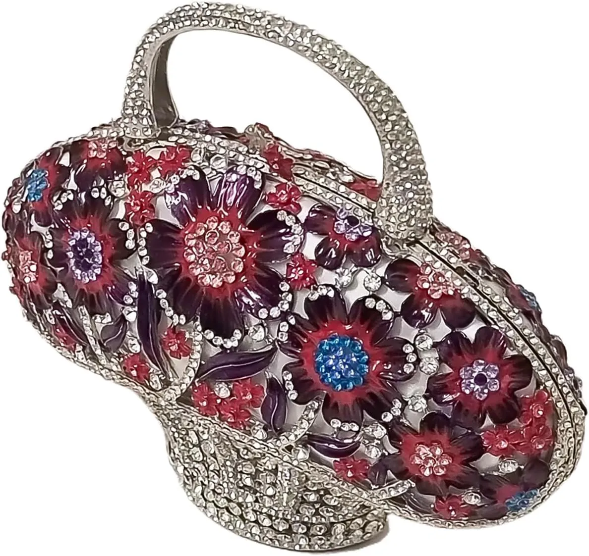 Fancy Vintage Flower Crystal Clutch Sunflower Basket Rhinestone Purse Women Evening Bag Party Cocktail Bag