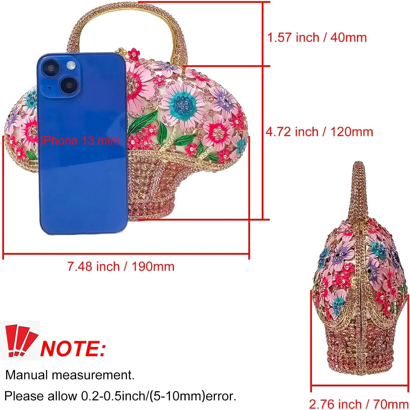 Fancy Vintage Flower Crystal Clutch Sunflower Basket Rhinestone Purse Women Evening Bag Party Cocktail Bag