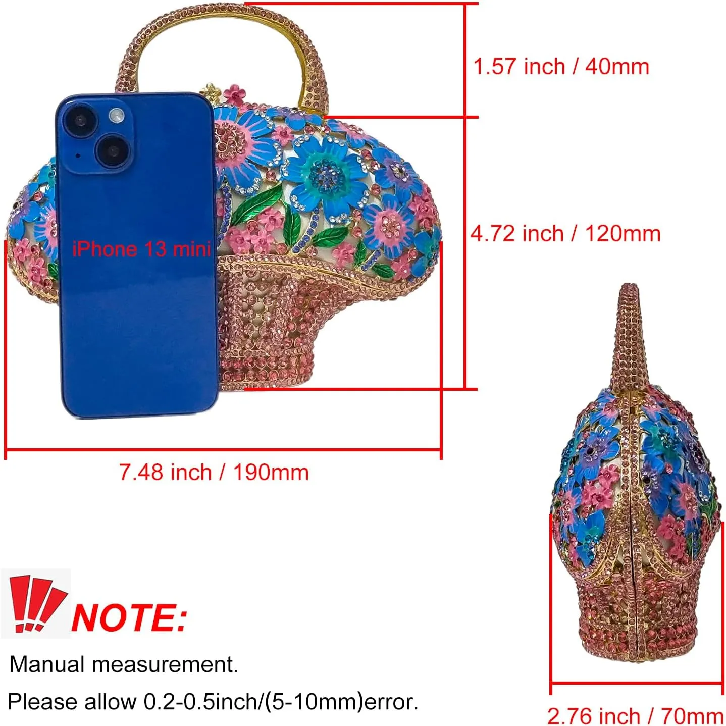 Fancy Vintage Flower Crystal Clutch Sunflower Basket Rhinestone Purse Women Evening Bag Party Cocktail Bag