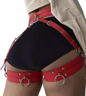 Fangool Women Punk Belts PU Leather Body Chain Waist Belt BDSM Lingerie Bondage Bodysuit Harness Lingerie Goth