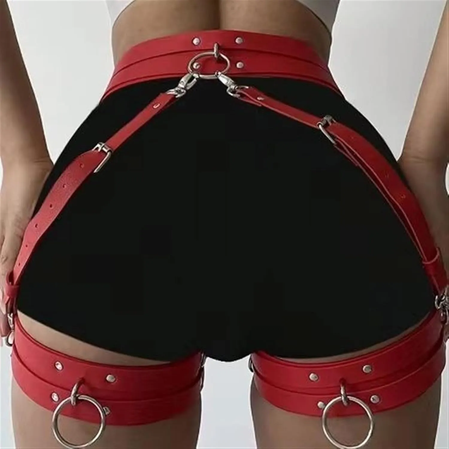 Fangool Women Punk Belts PU Leather Body Chain Waist Belt BDSM Lingerie Bondage Bodysuit Harness Lingerie Goth