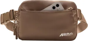 Fanny Belt Bag Waist Pack Crossbody Bags Bum Bag for Running Hiking Travel Workout Adjustable Strap for Women Brown