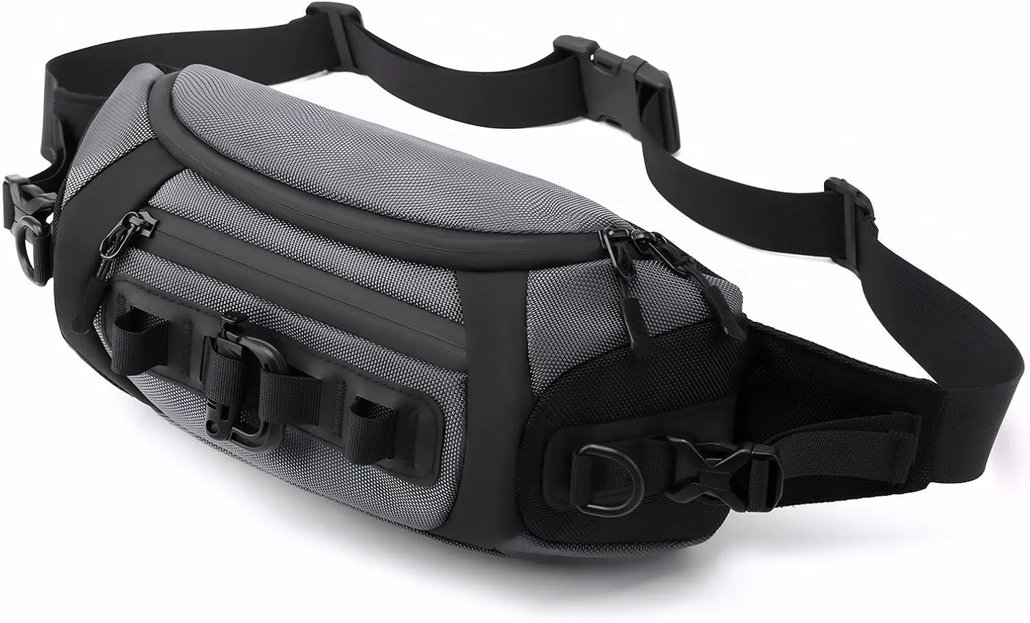 Fanny Pack for Men Women, Hip Bum Bag Waist Pack for Fast Pack, Adjustable Crossbody Belt Bag for Travel Hiking (Gray)