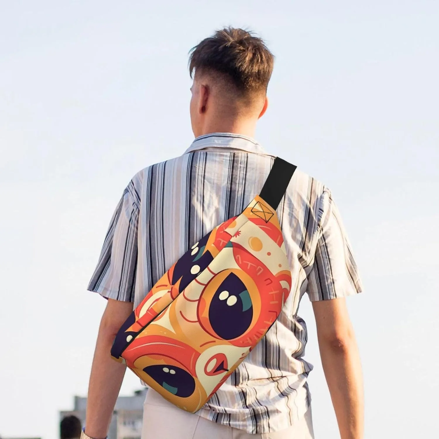 Fanny Pack for Men Women Patterned Cat Head Belt Bag with Adjustable Strap Fashion Waist Bag Waist Pack for Travel