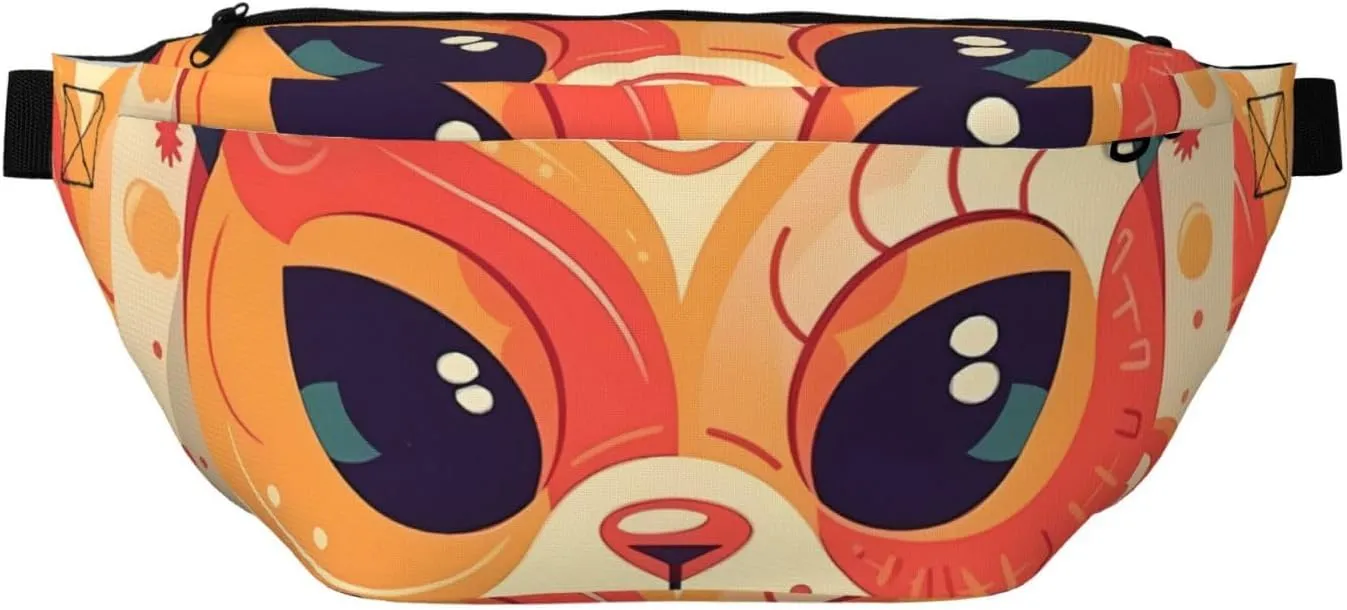 Fanny Pack for Men Women Patterned Cat Head Belt Bag with Adjustable Strap Fashion Waist Bag Waist Pack for Travel