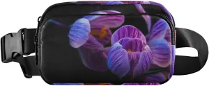 Fanny Pack Waist Bag for Men Women Purple Tulips Crossbody Fashion Waist Packs Belt Bag with Adjustable Strap for Traveling, Hiking, Jogging, Cycling