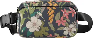 Fanny Pack Waist Bag for Men Women Tropical Flowers Crossbody Fashion Waist Packs Belt Bag with Adjustable Strap for Traveling, Hiking, Jogging, Cycling
