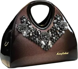 Fashion Diamonds Purses For Women Top Handle Satchel Handbags Leather Party Shoulder Messenger Evening Bags