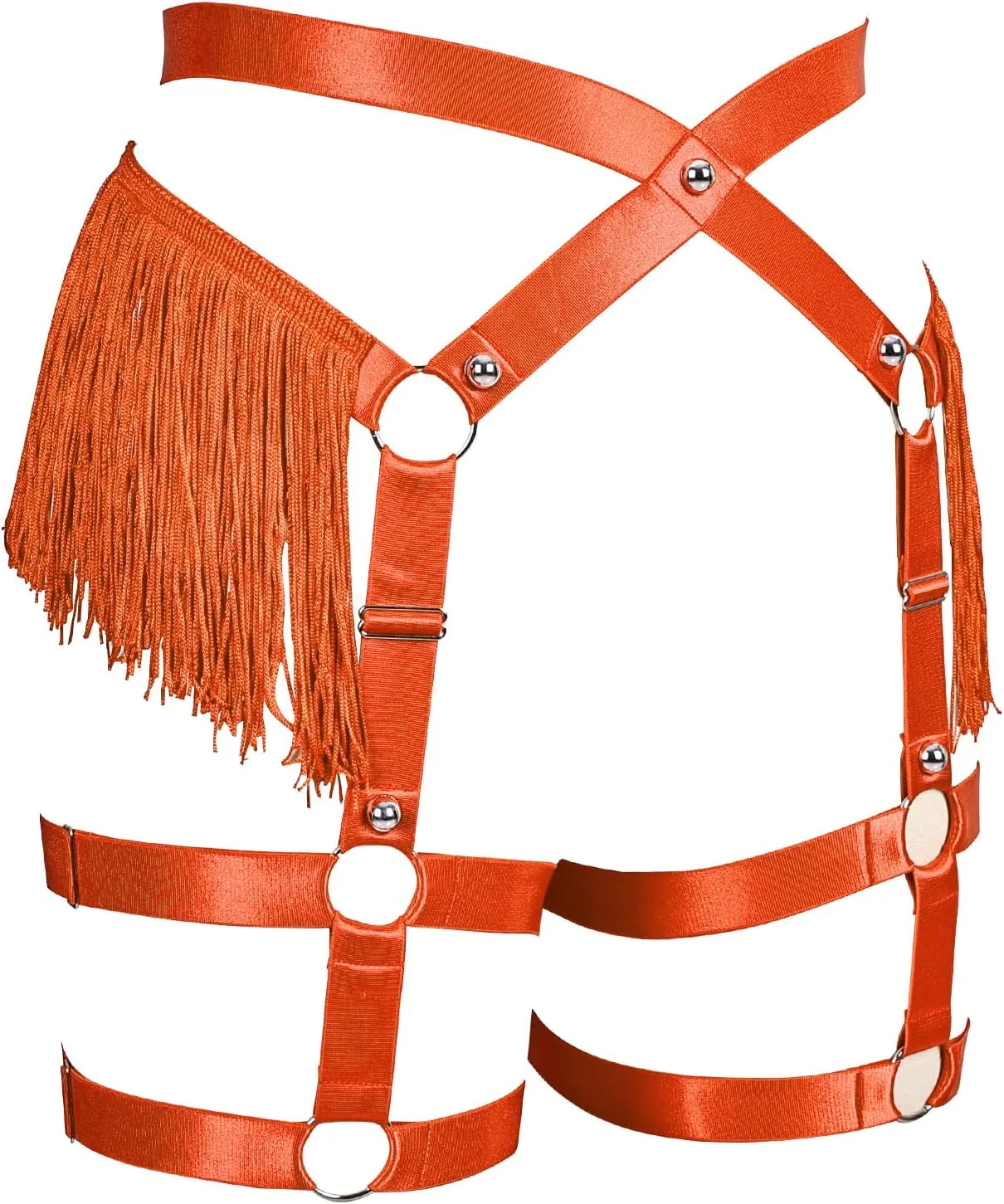 Fashion Lady Body Harness Punk Gothic Tassel Garter Belts Leg Strap Full Cage Halloween Rave Photography Dance