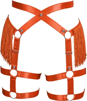 Fashion Lady Body Harness Punk Gothic Tassel Garter Belts Leg Strap Full Cage Halloween Rave Photography Dance