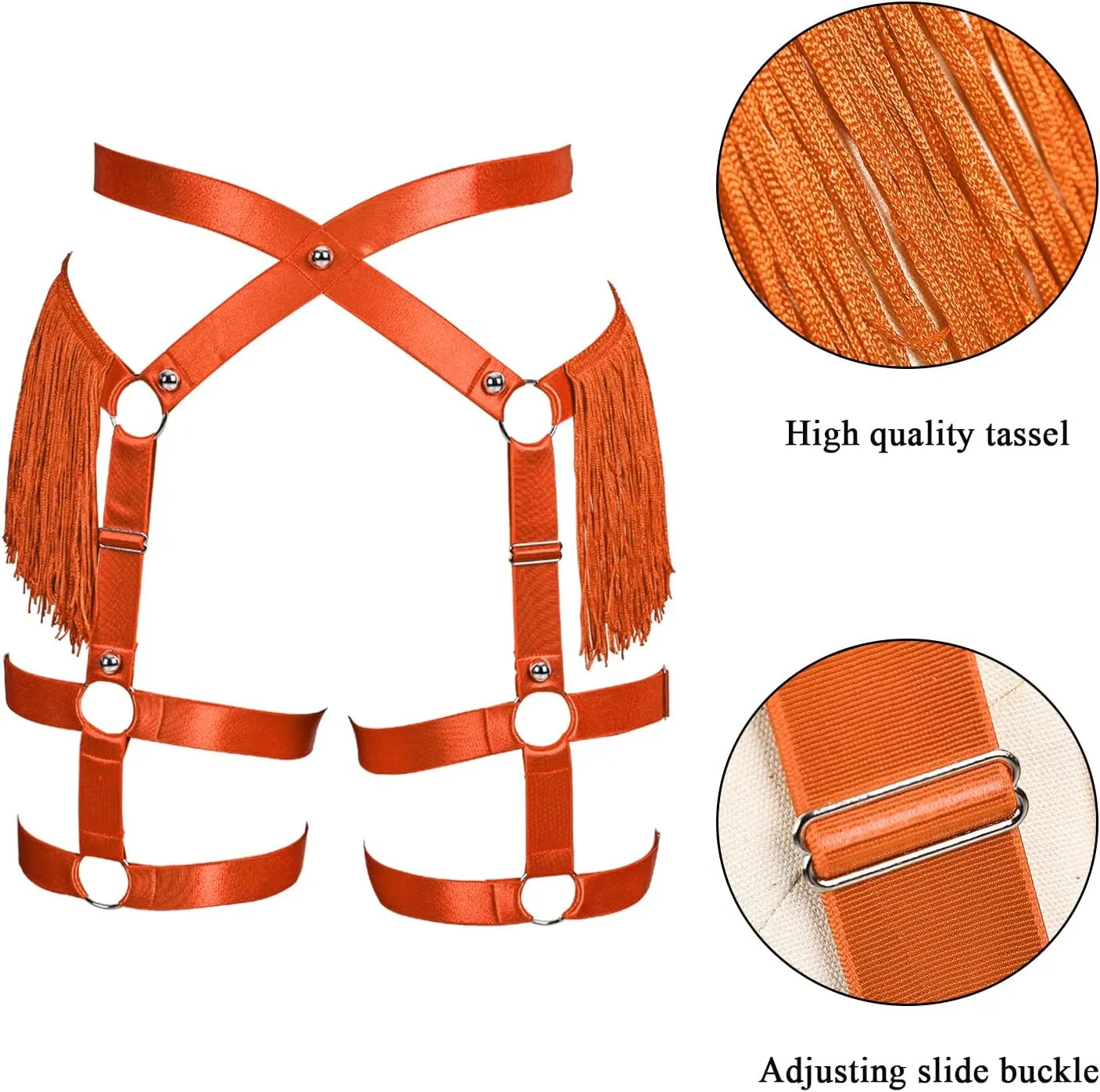 Fashion Lady Body Harness Punk Gothic Tassel Garter Belts Leg Strap Full Cage Halloween Rave Photography Dance