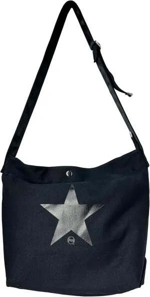 Fashion star canvas shoulder bag for men and women casual big travel bag leather messenger bag