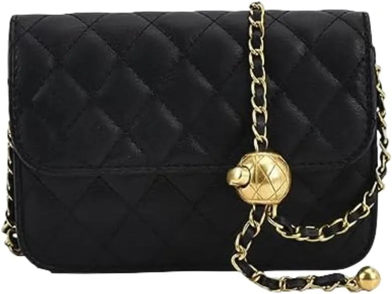 Fashionable Mini Belt Bag - Waist Bag for Women, Trendy Y2k Accessories (Black, Large)