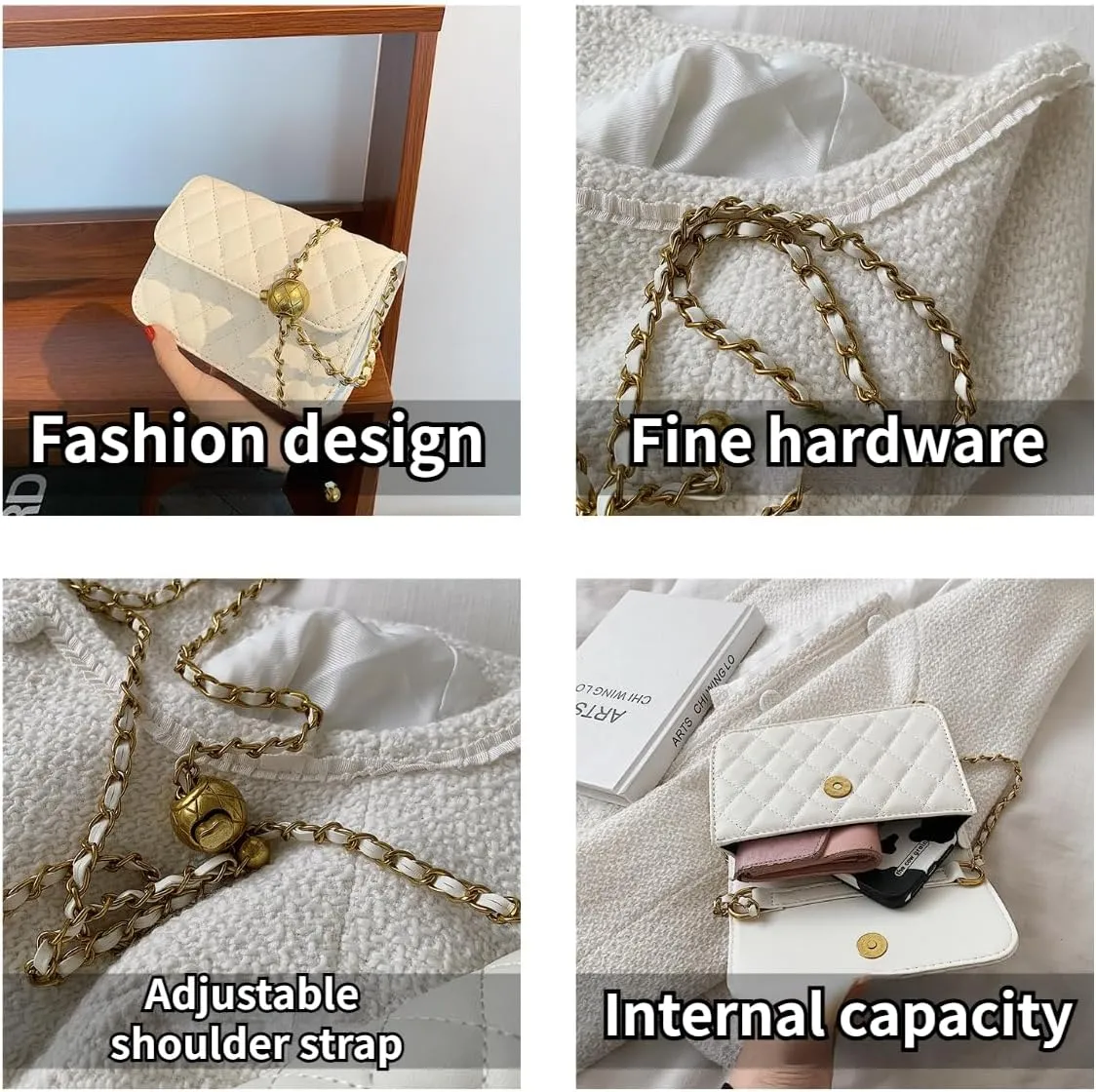 Fashionable Mini Belt Bag - Waist Bag for Women, Trendy Y2k Accessories (White, Large)