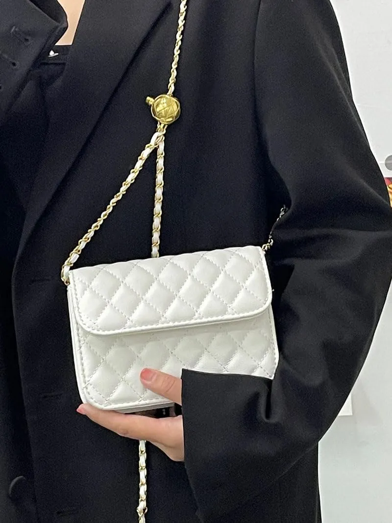 Fashionable Mini Belt Bag - Waist Bag for Women, Trendy Y2k Accessories (White, Large)