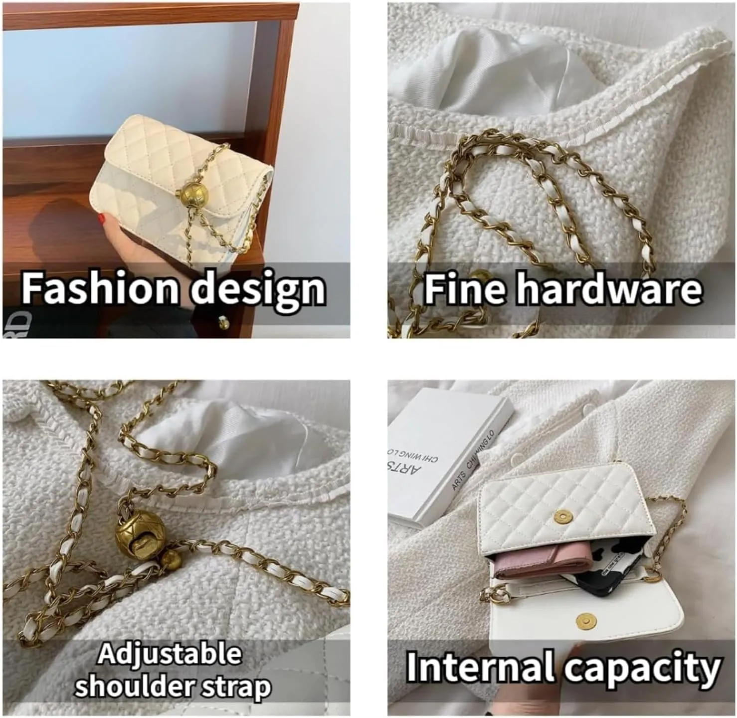 Fashionable Mini Waist Belt Bag for Women - Trendy Y2k Accessory (White, Small)