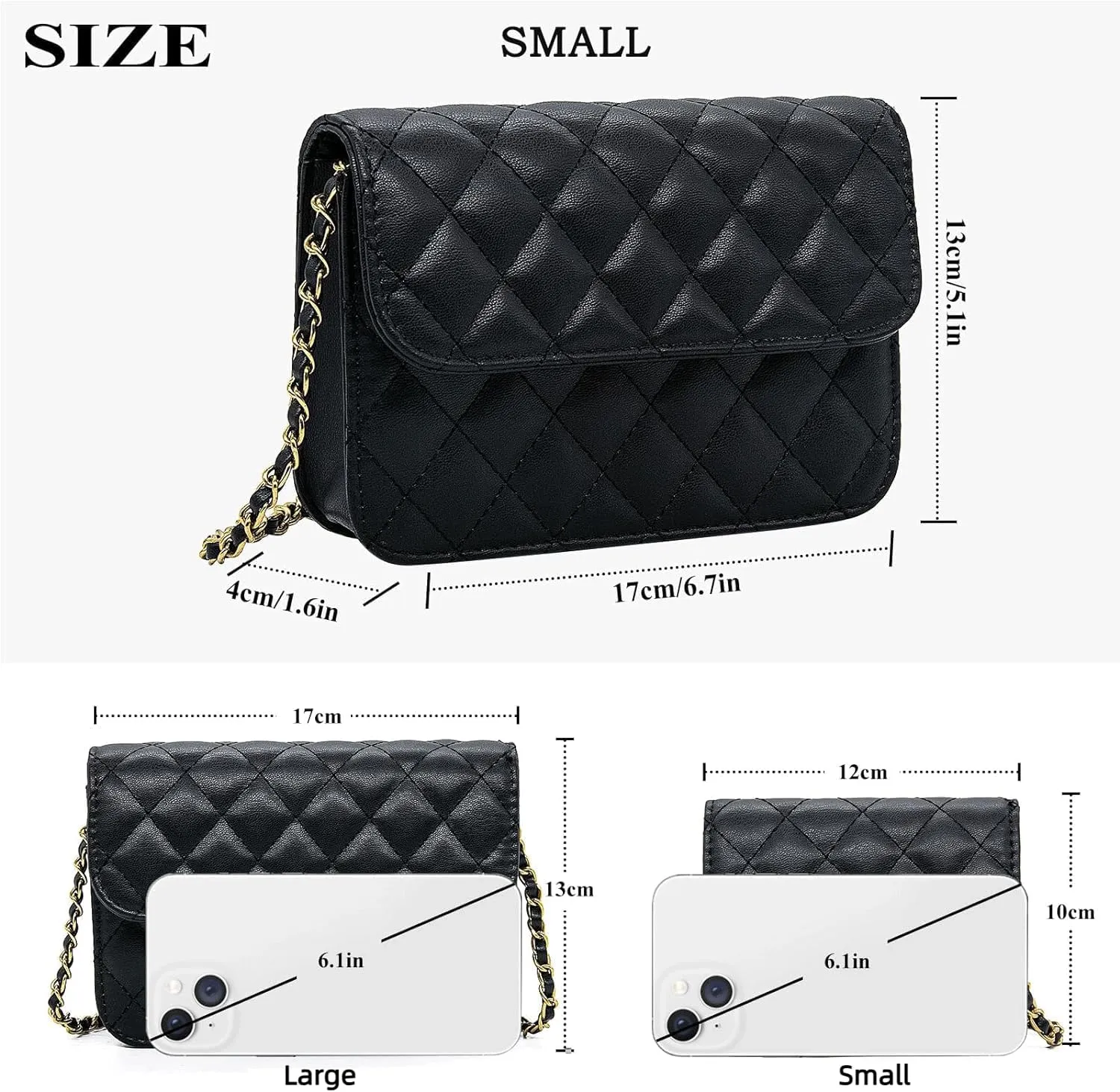 Fashionable Mini Waist Belt Bags for Women - Y2k Accessories (Black, Small)