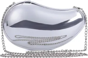Fecialy Sparkly Acrylic Clutch Purse Women Metallic Acrylic Evening Bags Mango Shape Handbags for Bridal Party Prom