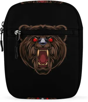 Fiercely Bear Head Mini Crossbody Bag Shoulder Bag Small Messenger Bag Unisex