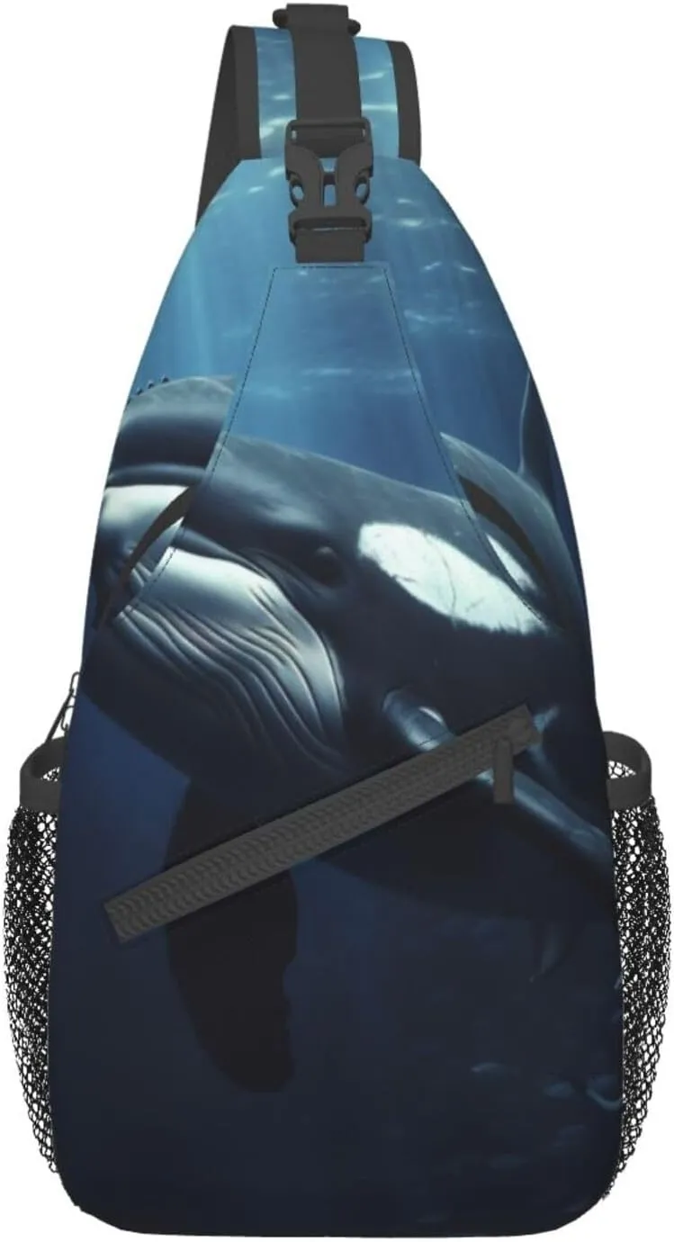Fish2 Printed Chest Messenger Bag Shoulder Bag Sling Bag