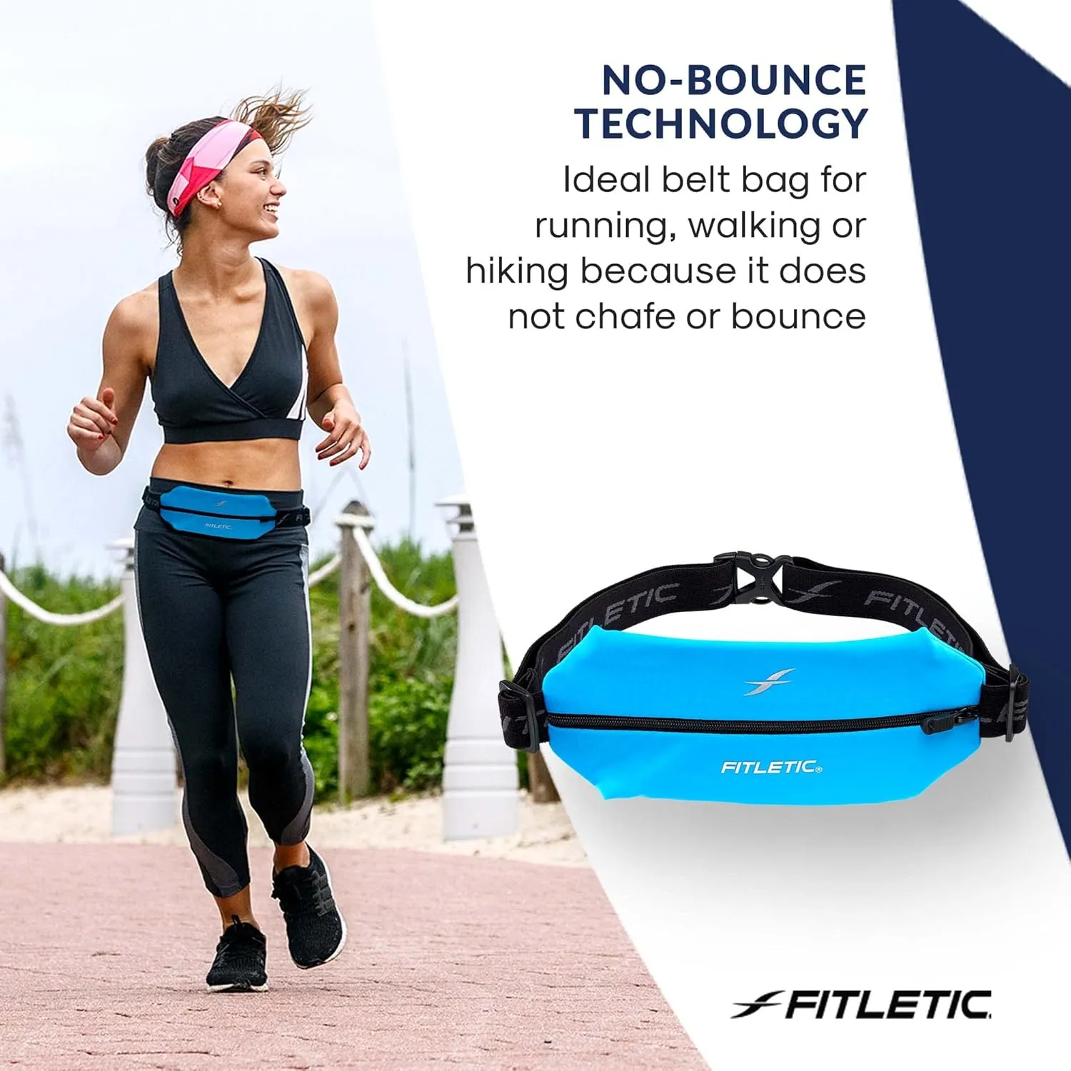 Fitletic Active Lifestyle Fanny Pack & Mini Sports Running Belt For Men & Women – Lightweight, Low Profile & Sleek Design – Ultra-Soft Expandable Lycra Pouch - Fits All Phones – Inner Organizer Pocket