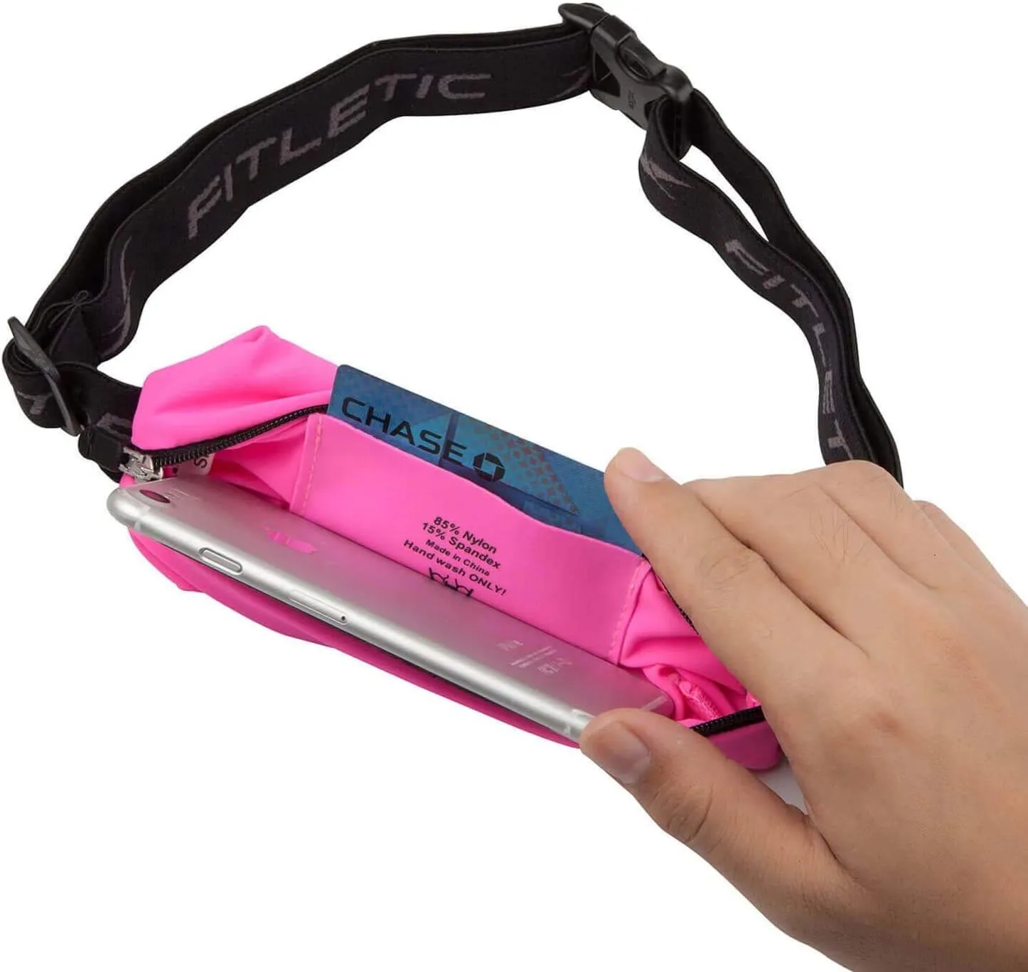 Fitletic Active Lifestyle Fanny Pack & Mini Sports Running Belt For Men & Women – Lightweight, Low Profile & Sleek Design – Ultra-Soft Expandable Lycra Pouch - Fits All Phones – Inner Organizer Pocket