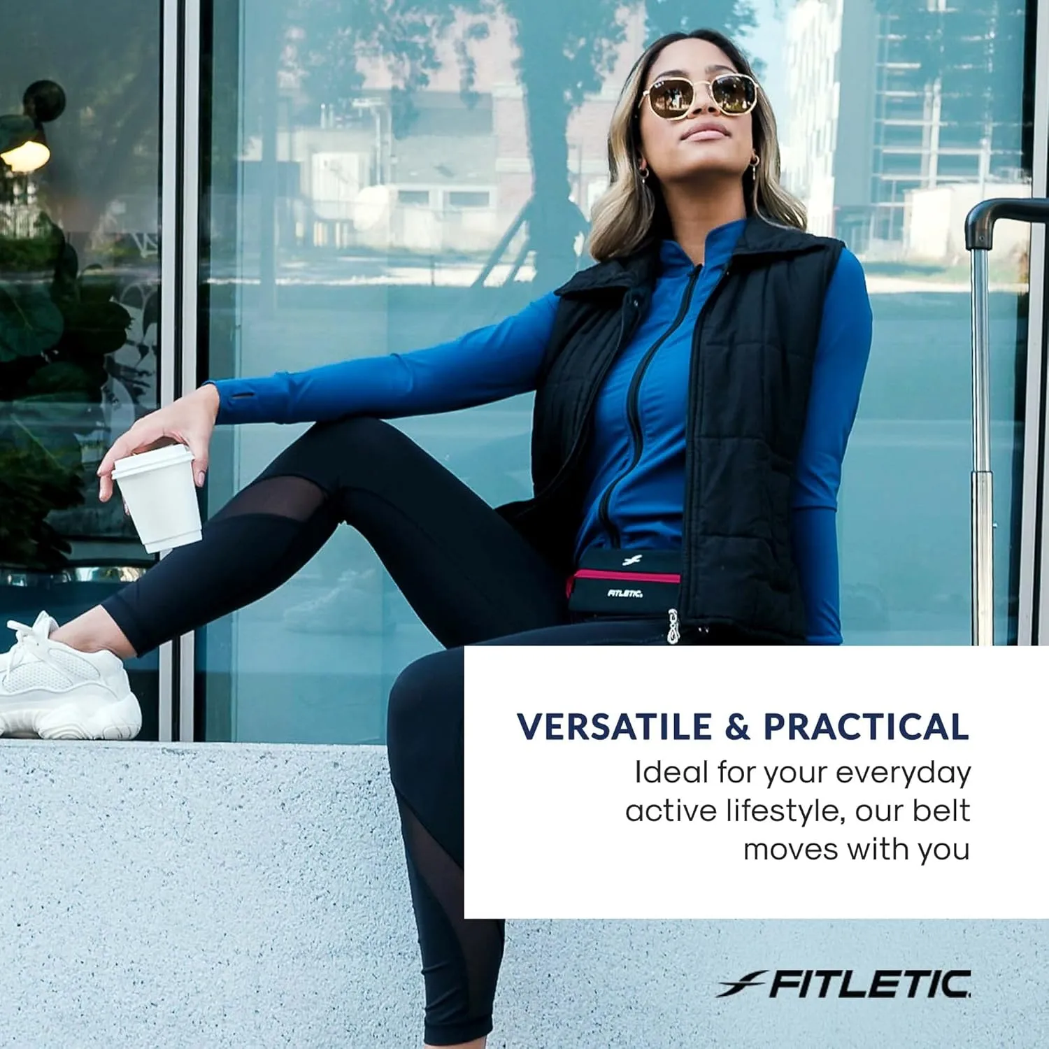 Fitletic Active Lifestyle Fanny Pack & Mini Sports Running Belt For Men & Women – Lightweight, Low Profile & Sleek Design – Ultra-Soft Expandable Lycra Pouch - Fits All Phones – Inner Organizer Pocket