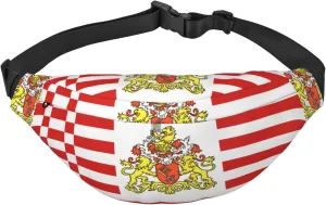 Flag of the Senate of Bremen Boys Crossbody Waist Bag, Large Travel Fashion Waist Bag for Sports, Running, Cycling, Traveling, Fishing