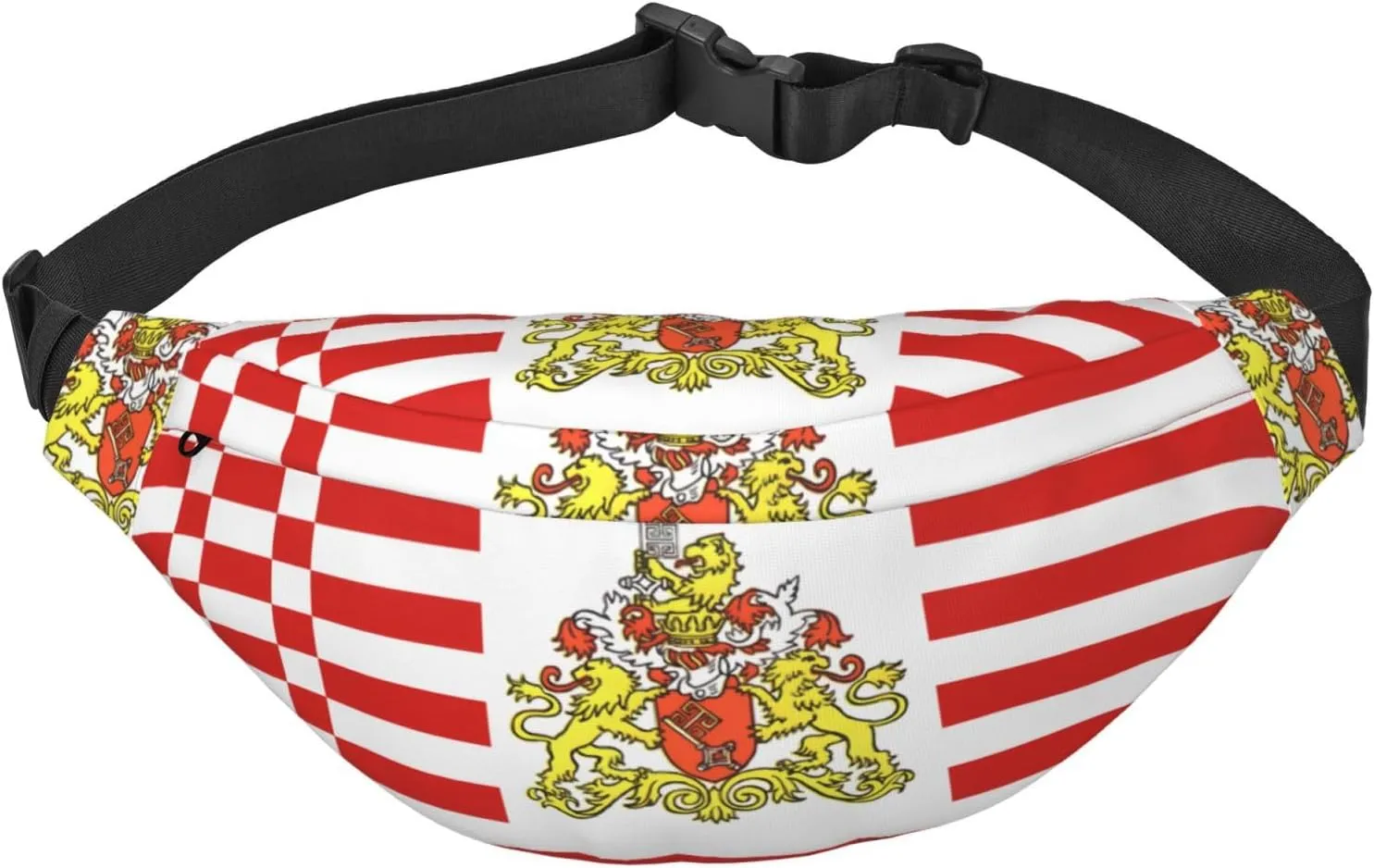 Flag of the Senate of Bremen Boys Crossbody Waist Bag, Large Travel Fashion Waist Bag for Sports, Running, Cycling, Traveling, Fishing