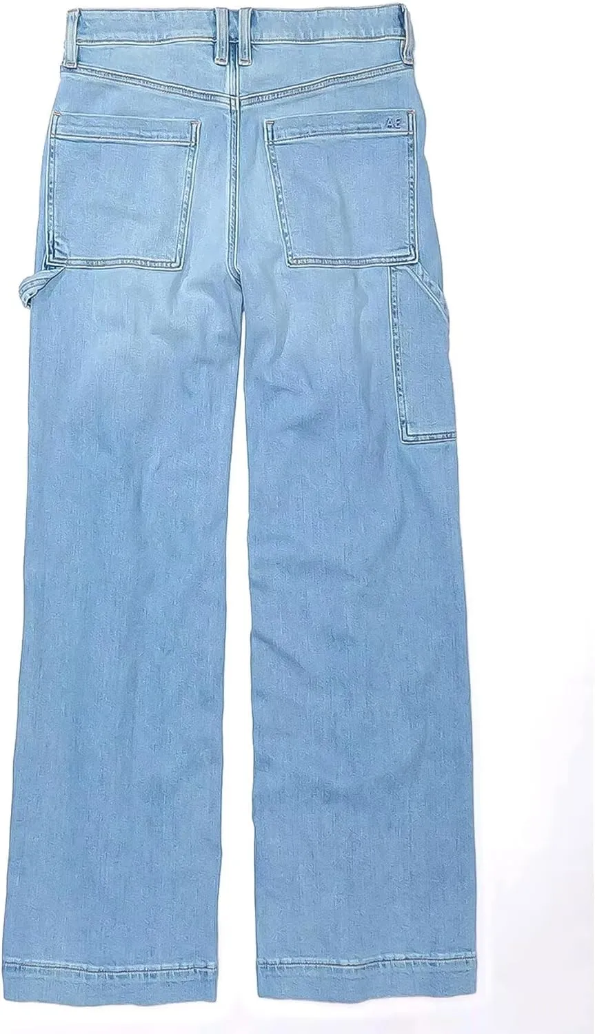 Flamingals Wide Straight Leg Mid Rise Baggy Pocket Denim Jeans Without Belt