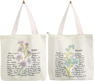 Floral Canvas Tote Bag Botanical Shopping Bag Aesthetic Flower Tote Bag Canvas Grocery Bag for Women Trendy Tote