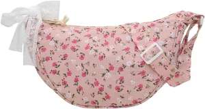 Floral Crossbody Bag for Women Cute Dumpling Shoulder Purse Small Totes Handbag Top Handle Satchel
