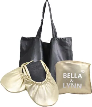 Foldable Shoes Travel Ballet Flats with Expandable Tote Bag for High Heels Folding Womens Shoes