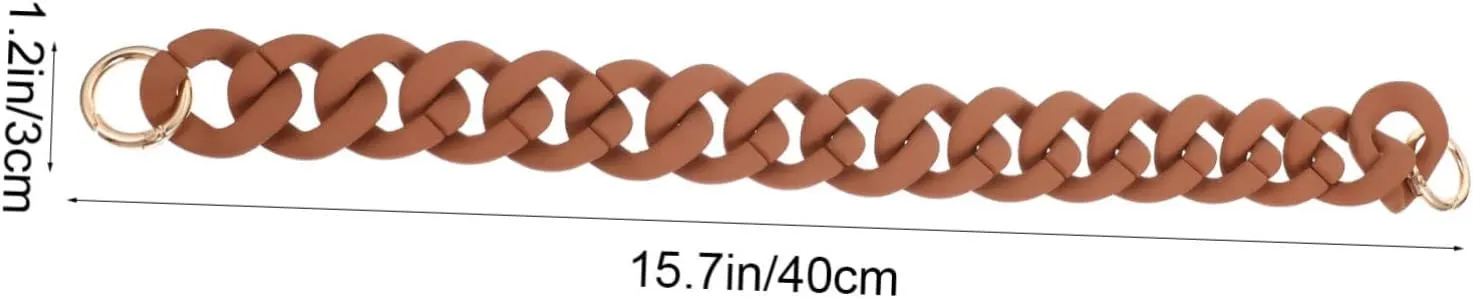 FONDOTIN Unique Resin Handbag Chain Brown Chain Link Purse Charm Light Brown Strap Replacement for Bag