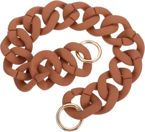 FONDOTIN Unique Resin Handbag Chain Brown Chain Link Purse Charm Light Brown Strap Replacement for Bag