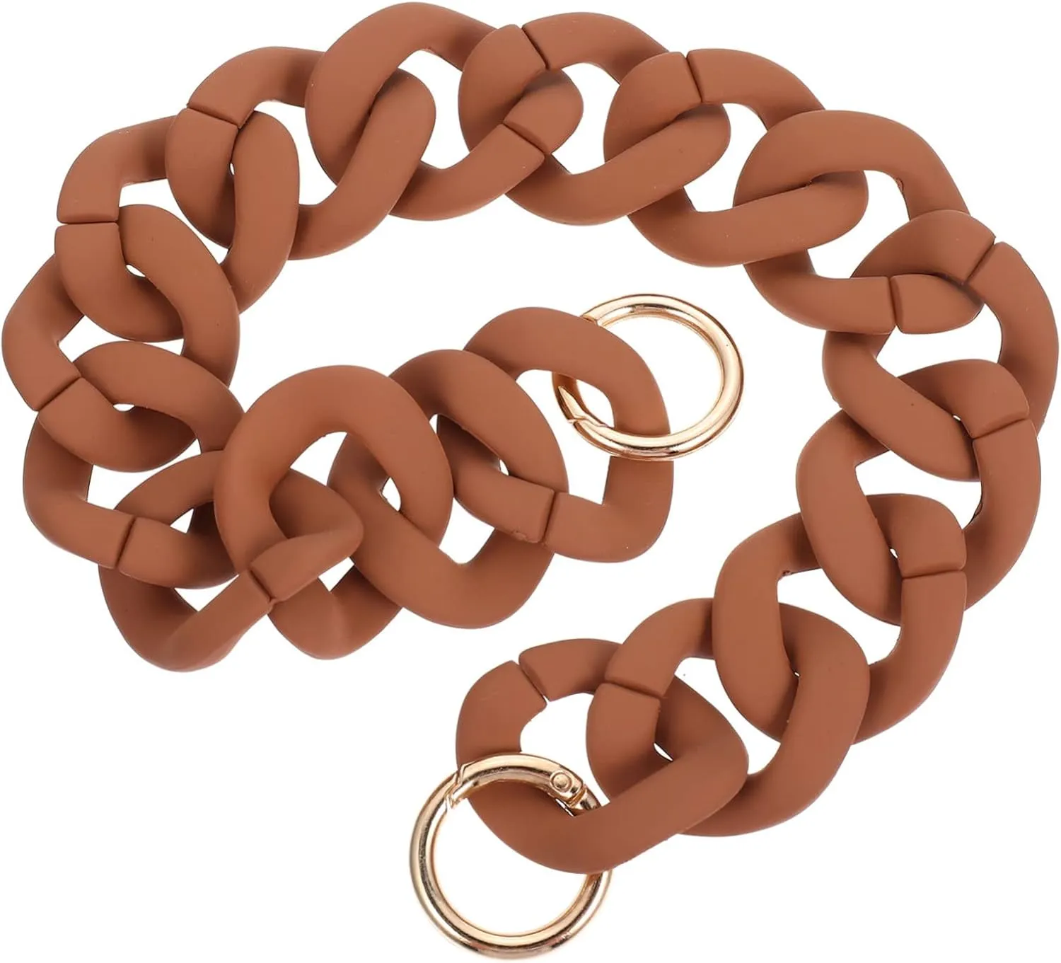 FONDOTIN Unique Resin Handbag Chain Brown Chain Link Purse Charm Light Brown Strap Replacement for Bag