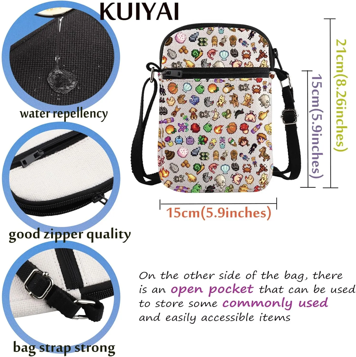 Game Inspired Crossbody Bag Video Farming Simulation Game Messenger Bag Junimo Planter Gift Farm Fishing Lovers Gift