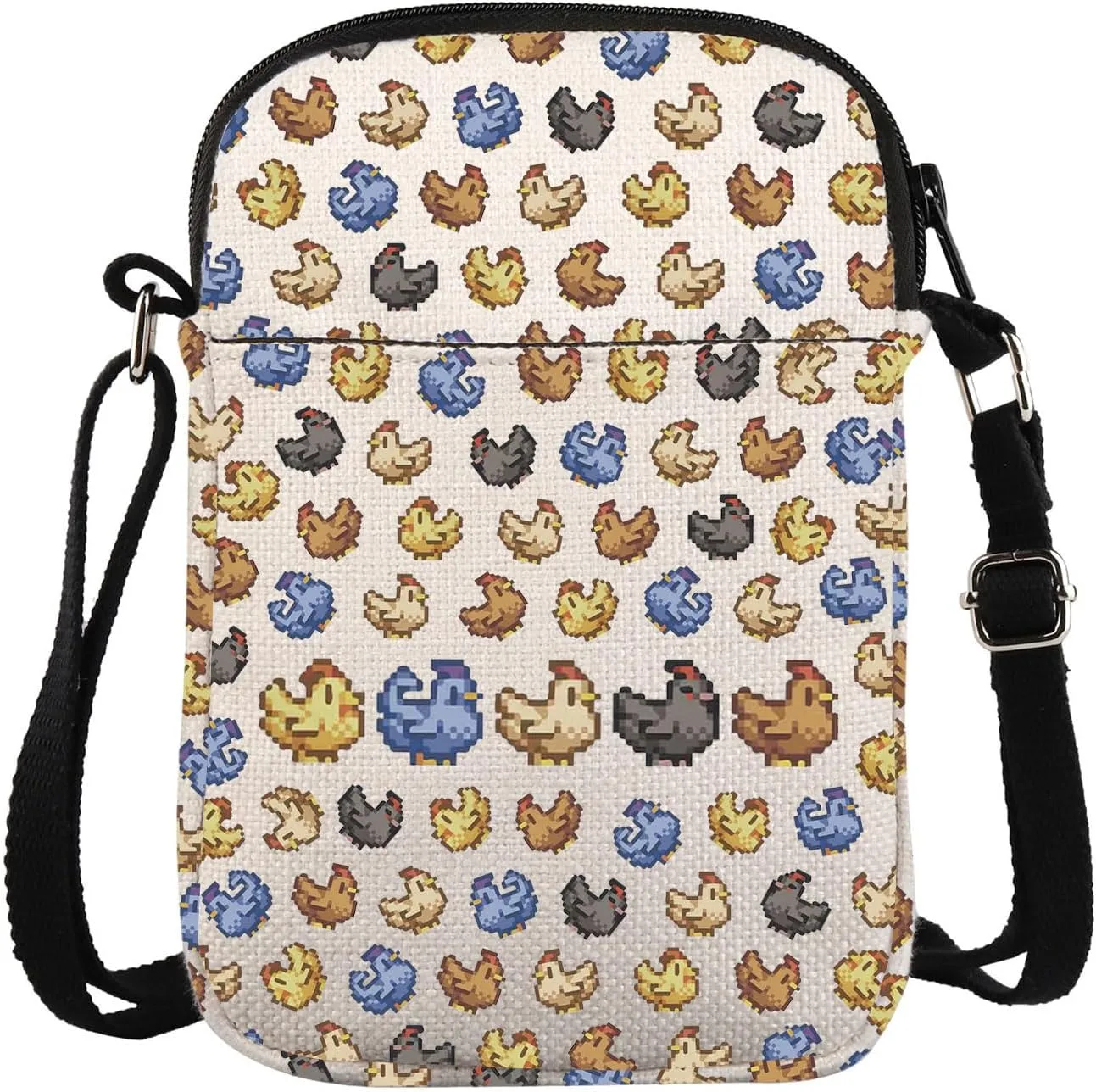 Game Inspired Crossbody Purse Bag College Style Video Game Gift Pixel Chicken Lovers Messenger Bag Pelican Town Gift