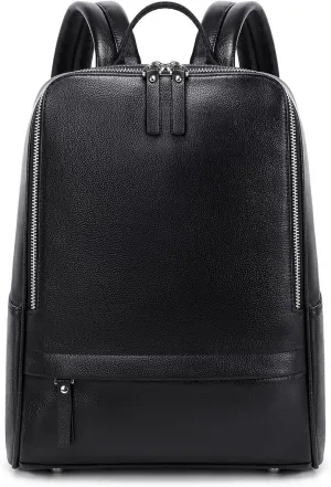 Genuine Leather Backpack Purse For Women, Black Real Soft Leather, Medium