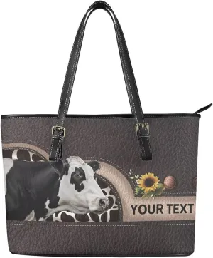 GIFTPUZZ Customization Women Tote Bag PU Leather Big Purses Shoulder Bag Vintage Women's Satchel Handbags with Zipper