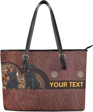 GIFTPUZZ Customization Women Tote Bag PU Leather Big Purses Shoulder Bag Vintage Women's Satchel Handbags with Zipper