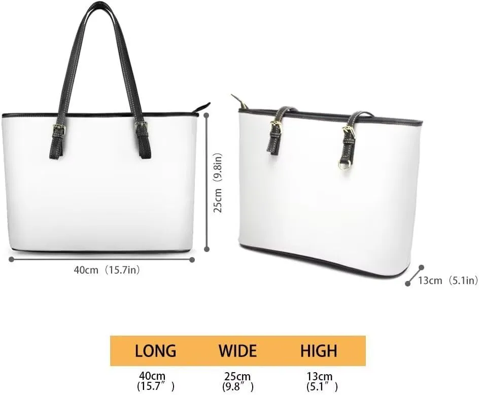 GIFTPUZZ Customization Women Tote Bag PU Leather Big Purses Shoulder Bag Vintage Women's Satchel Handbags with Zipper