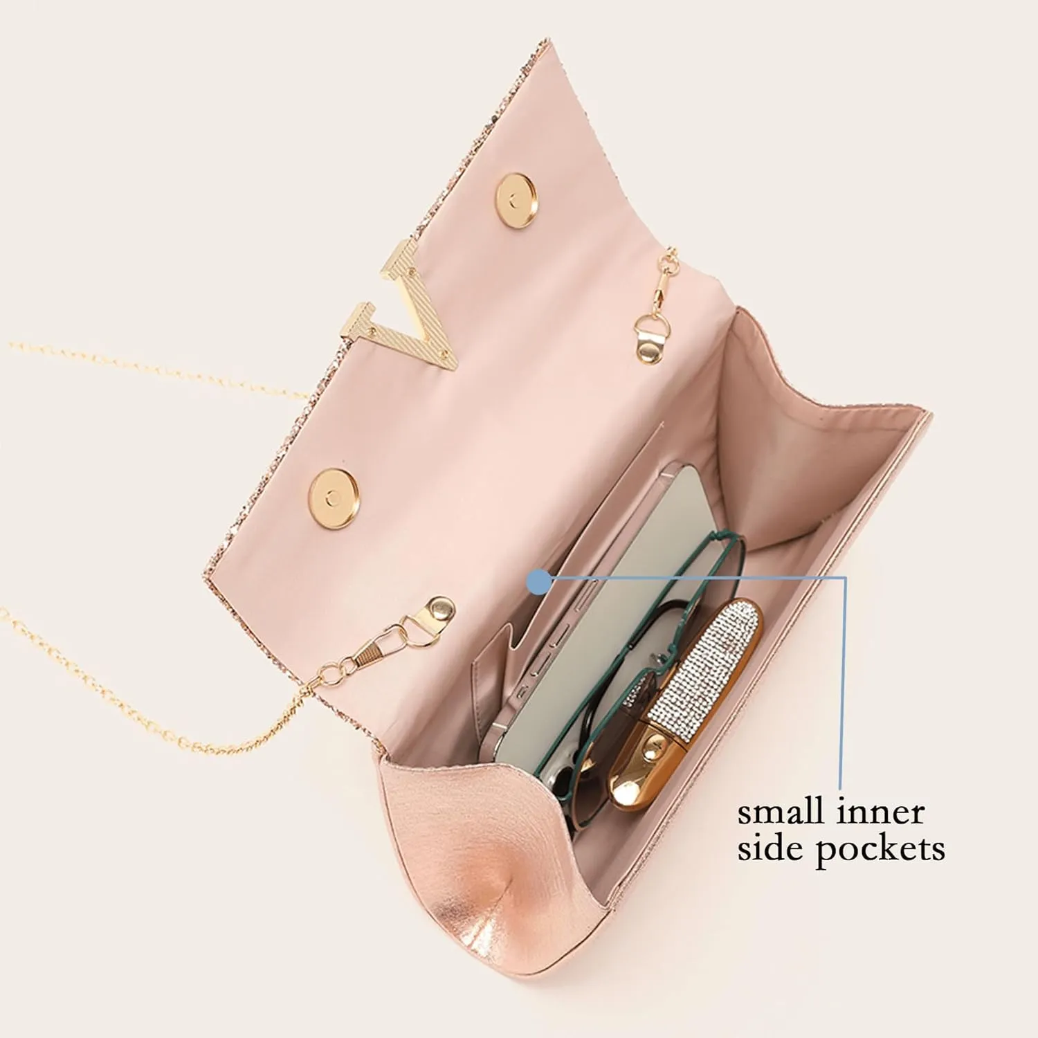 Glitter Clutch Bags for Women Evening Wedding Purse Sparkly Shiny Handbag for Women Elegant Ladies Party Clutches