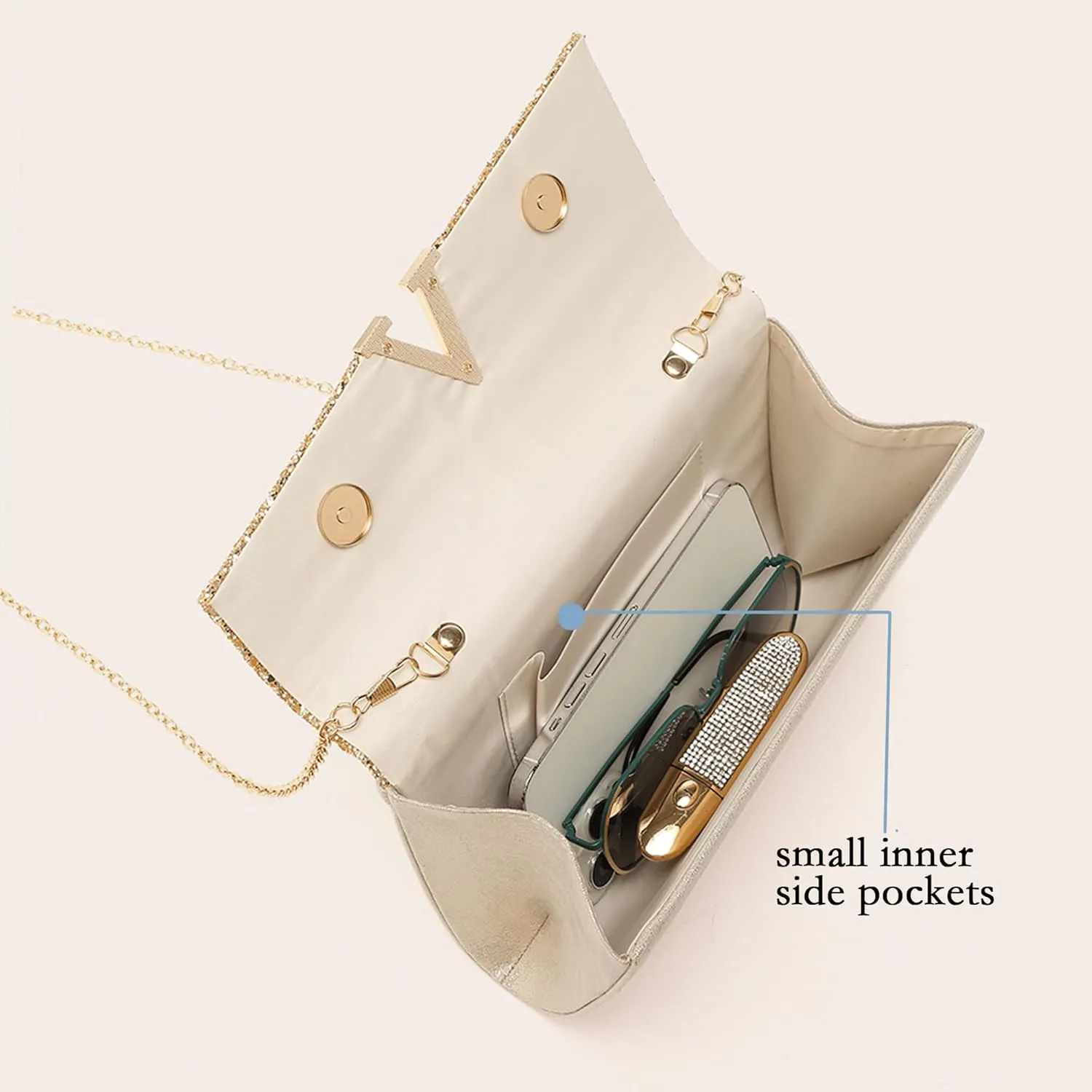 Glitter Clutch Bags for Women Evening Wedding Purse Sparkly Shiny Handbag for Women Elegant Ladies Party Clutches