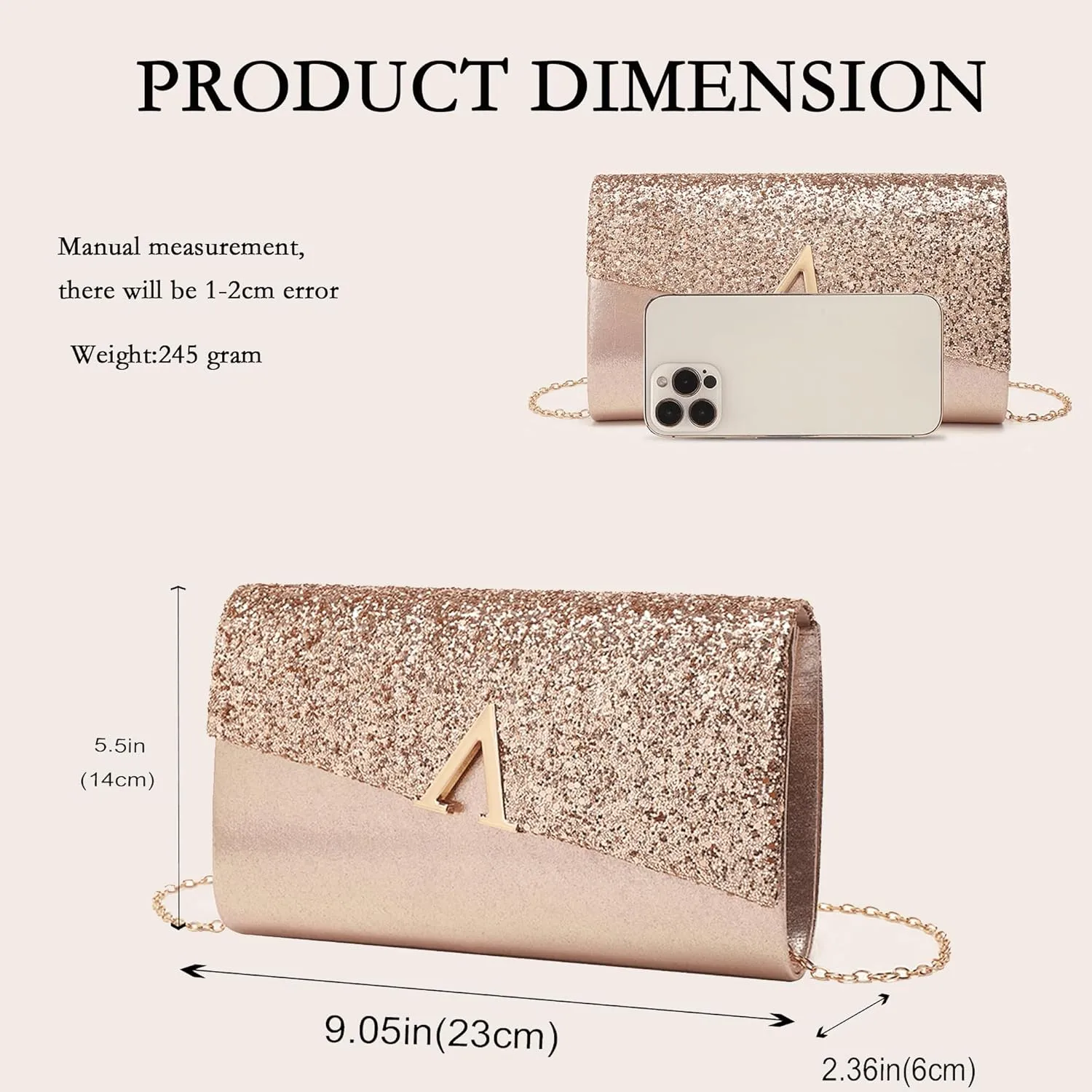 Glitter Clutch Bags for Women Evening Wedding Purse Sparkly Shiny Handbag for Women Elegant Ladies Party Clutches