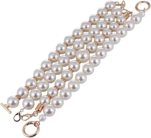 Gogogmee Handbag Imitation Pearl Chain Beaded Chain for Bag Metal Accessory Pearl Bag Longevity Random Style
