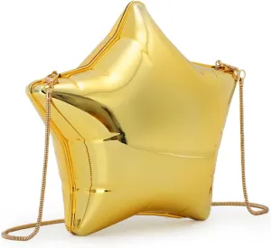 GOKTOW Acrylic Clutch Purse Star Shape Metallic Unique Evening Handbag Crossbody Bag for Women Party
